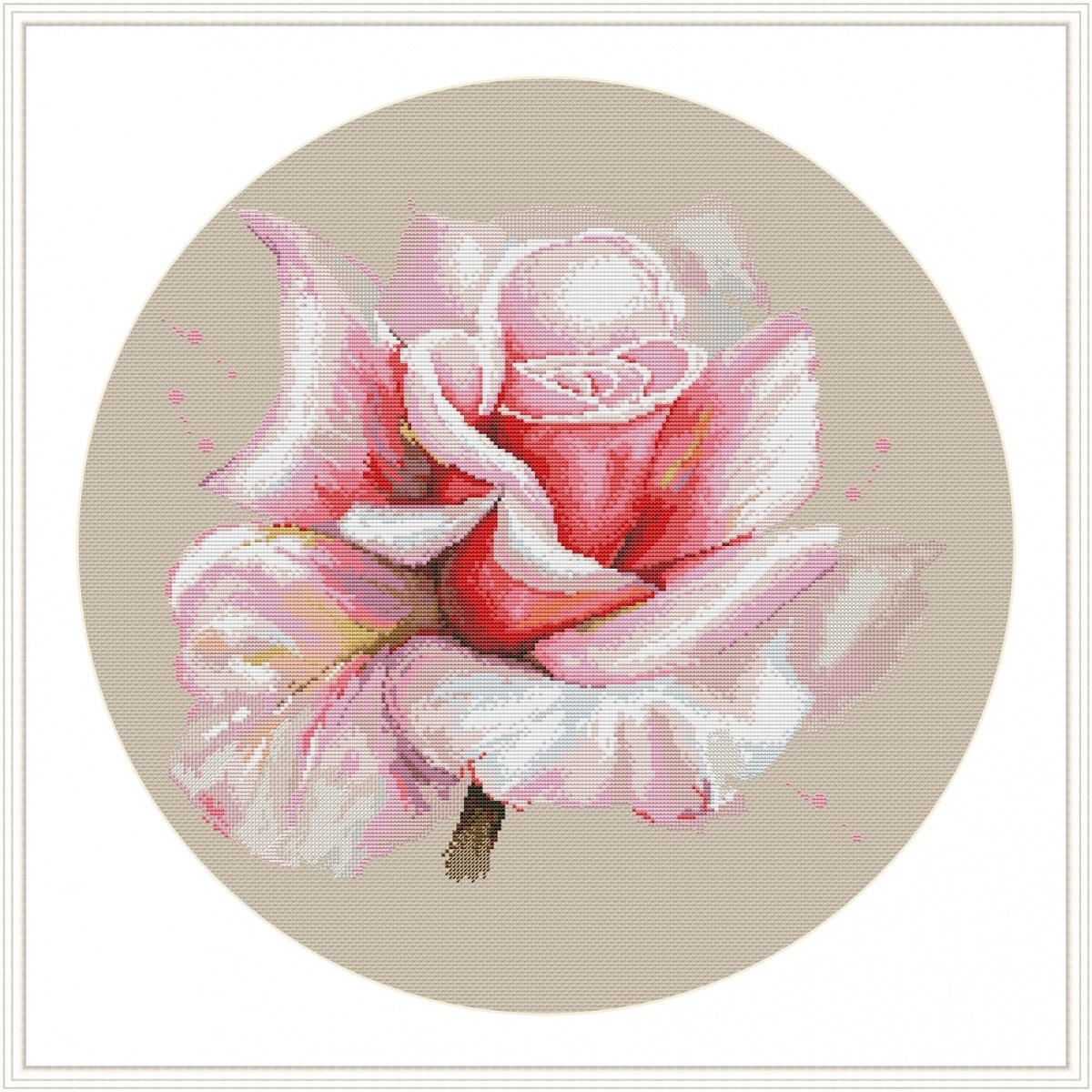 Rose. Pink. L Cross Stitch Pattern фото 4