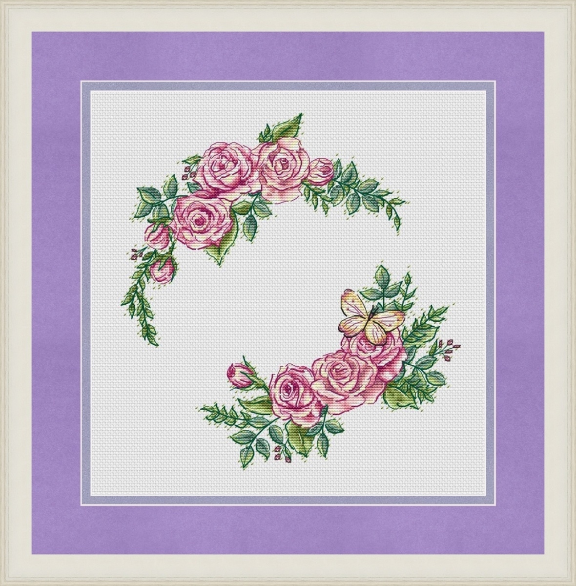 A Delicate Wreath of Roses Cross Stitch Pattern фото 2