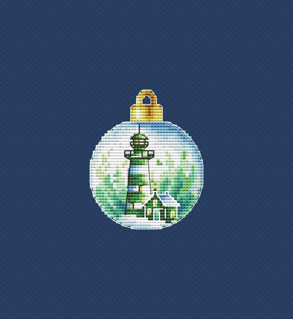 Christmas Bauble. Lighthouse 3-5 Cross Stitch Pattern фото 1