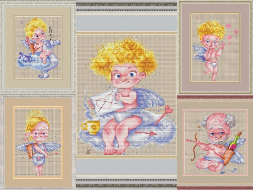 Cupids Set Cross Stitch Pattern фото 1