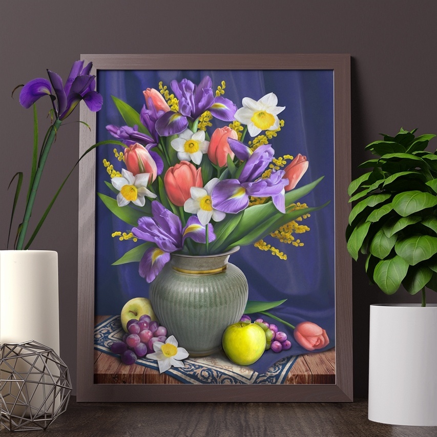 Daffodils and Irises Diamond Painting Kit фото 1