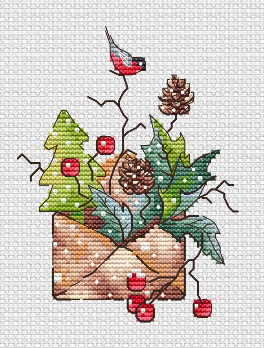 New Year's Envelope Cross Stitch Pattern фото 1