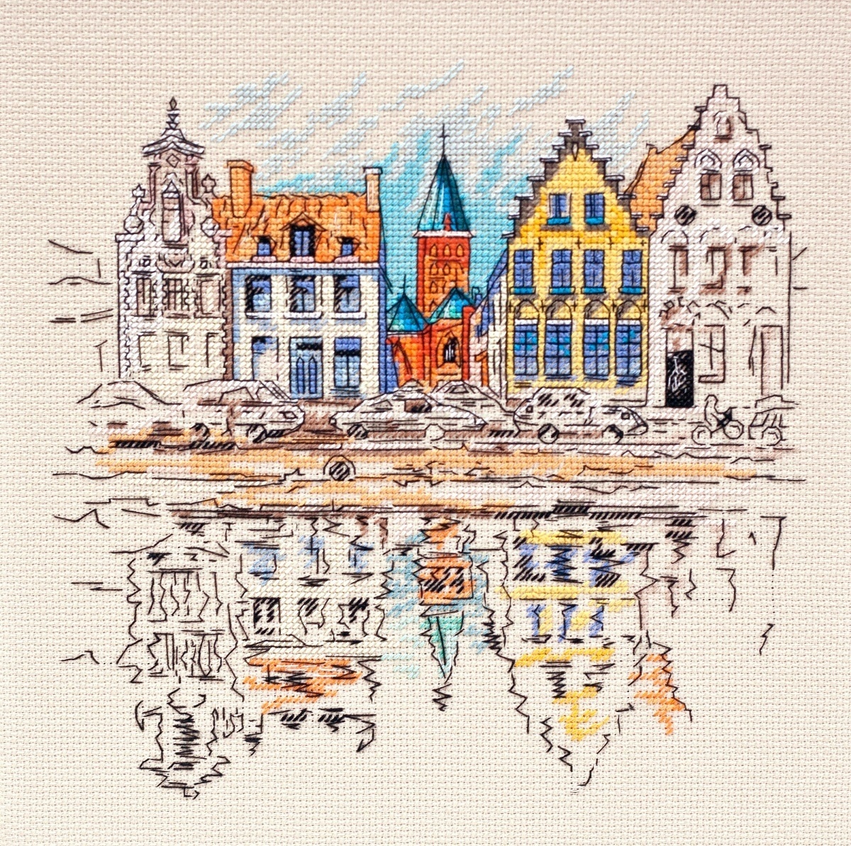 Colored Town-1 Cross Stitch Kit фото 1