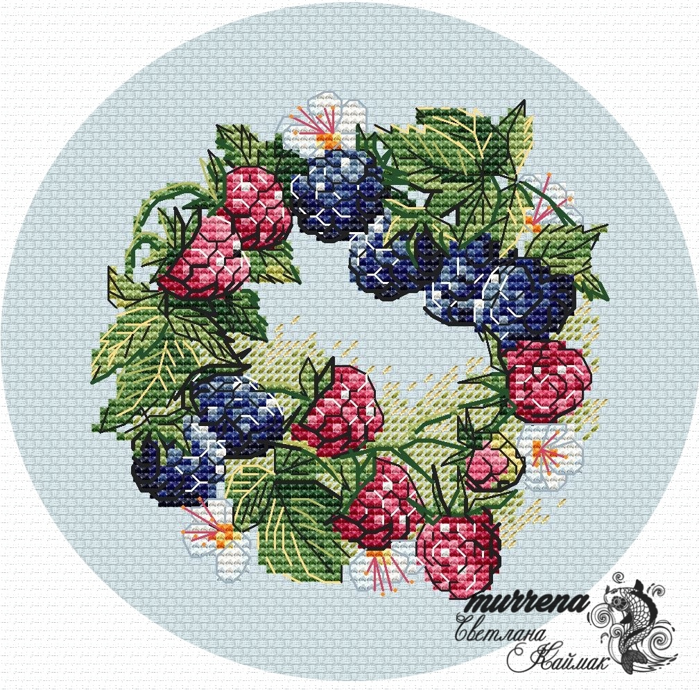 Raspberry Cross Stitch Chart фото 1