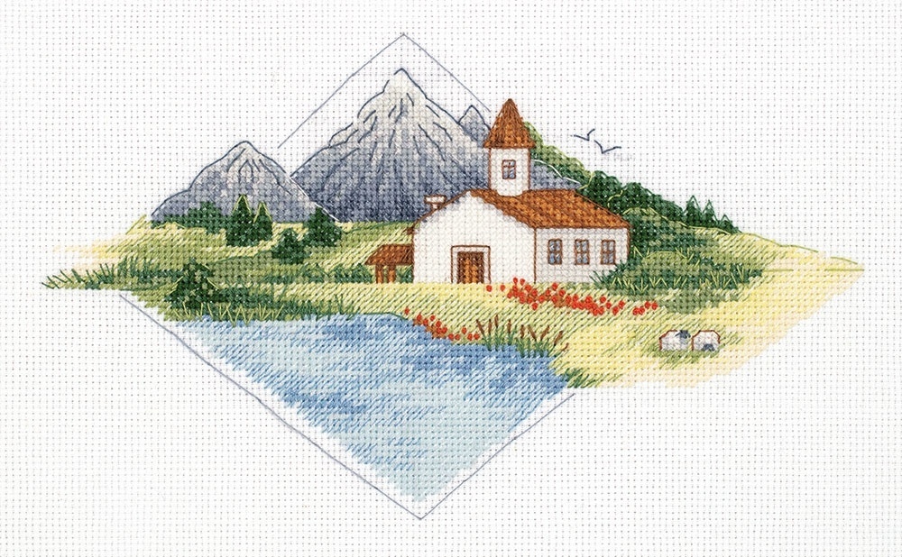 House in the Mountains Cross Stitch Kit фото 1