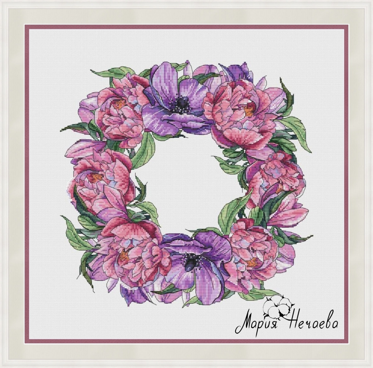 Wreath Spring Cross Stitch Pattern фото 2