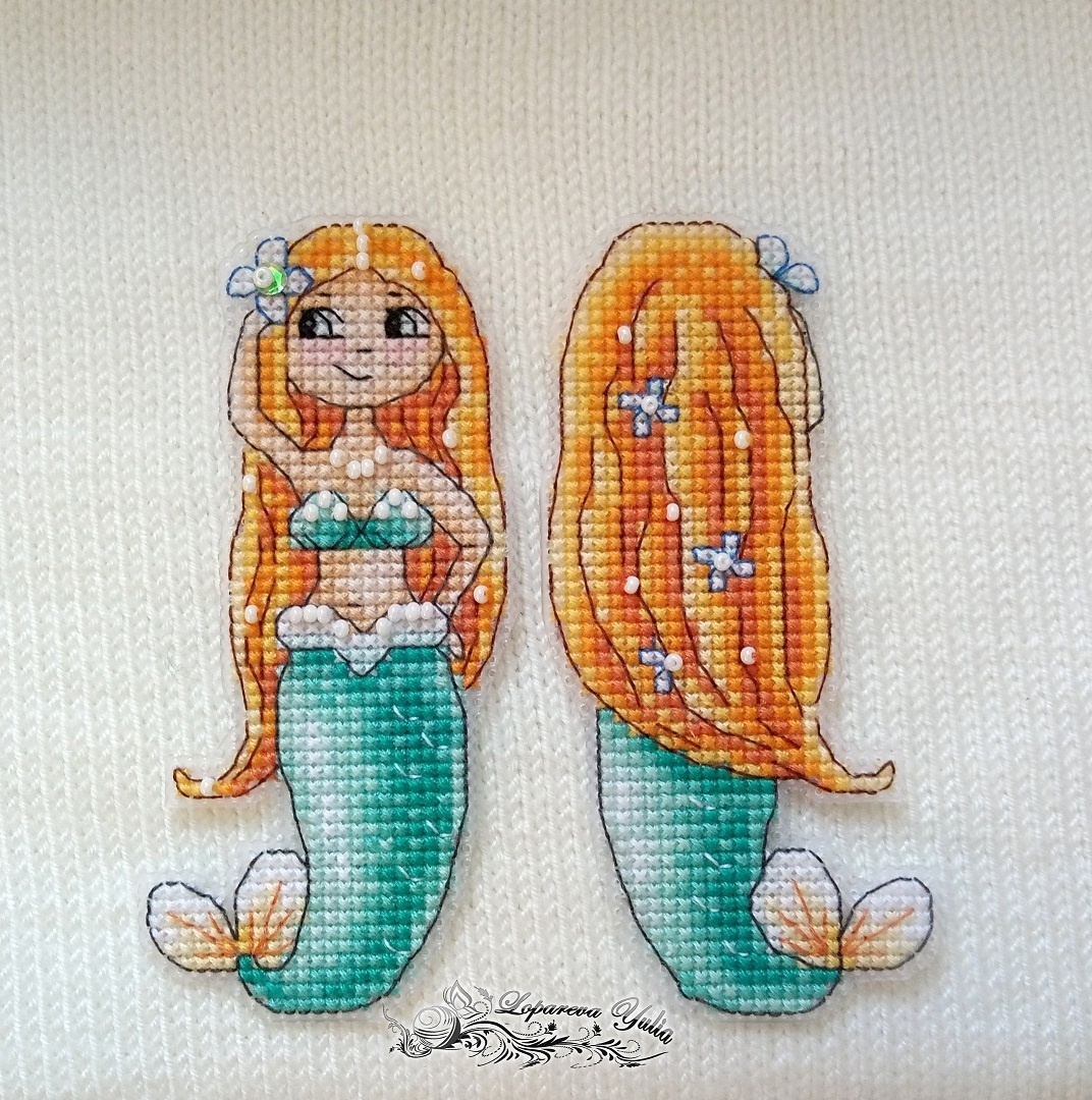 The Little Mermaid (Turquoise) Cross Stitch Pattern фото 2