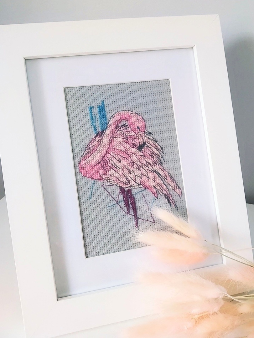 Pink Flamingo Cross Stitch Chart фото 2