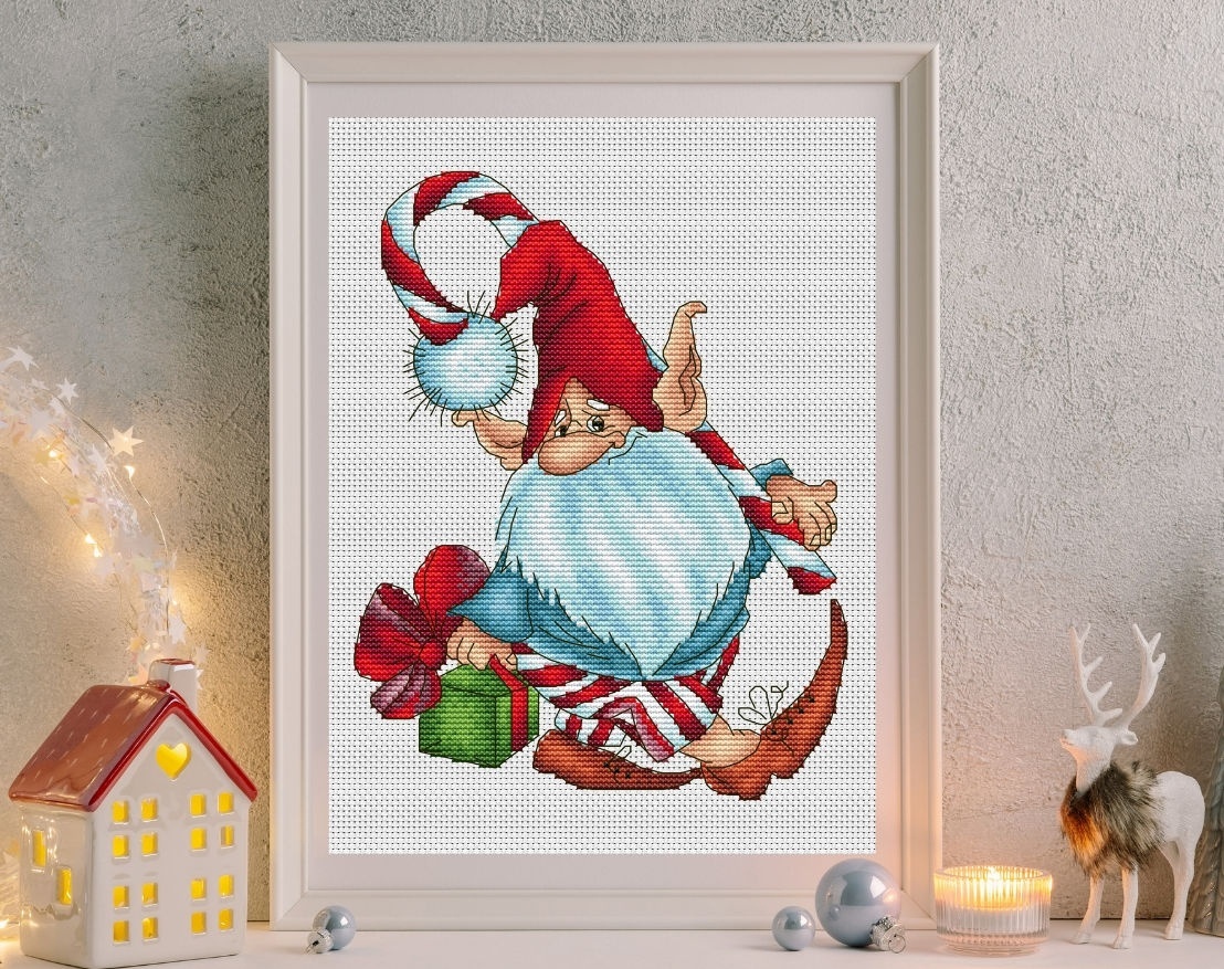 Christmas Gnome 3 Cross Stitch Pattern, code KPX-092 KsPatternsXstitch ...