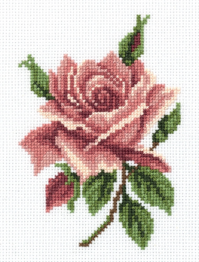 Tea Rose Cross Stitch Kit - 