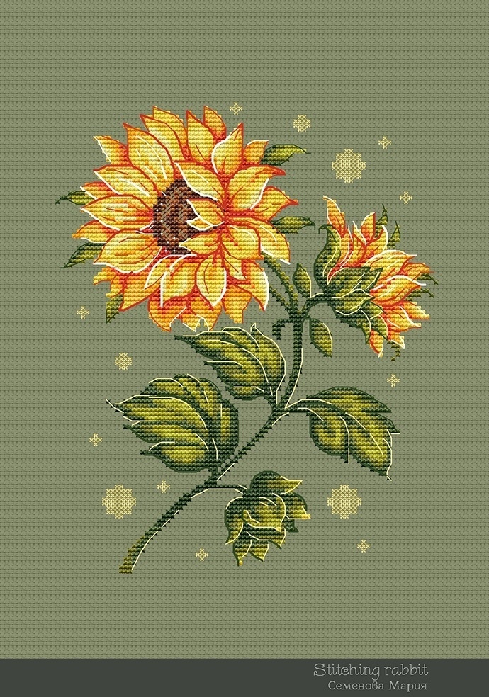 Sunflower Cross Stitch Pattern, code MS-019 Maria Semenova | Buy online