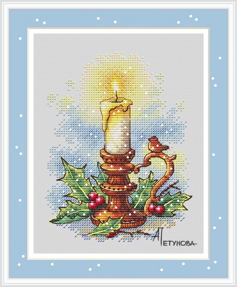 Christmas Candle Cross Stitch Chart, code AP-342 Anna Petunova | Buy ...