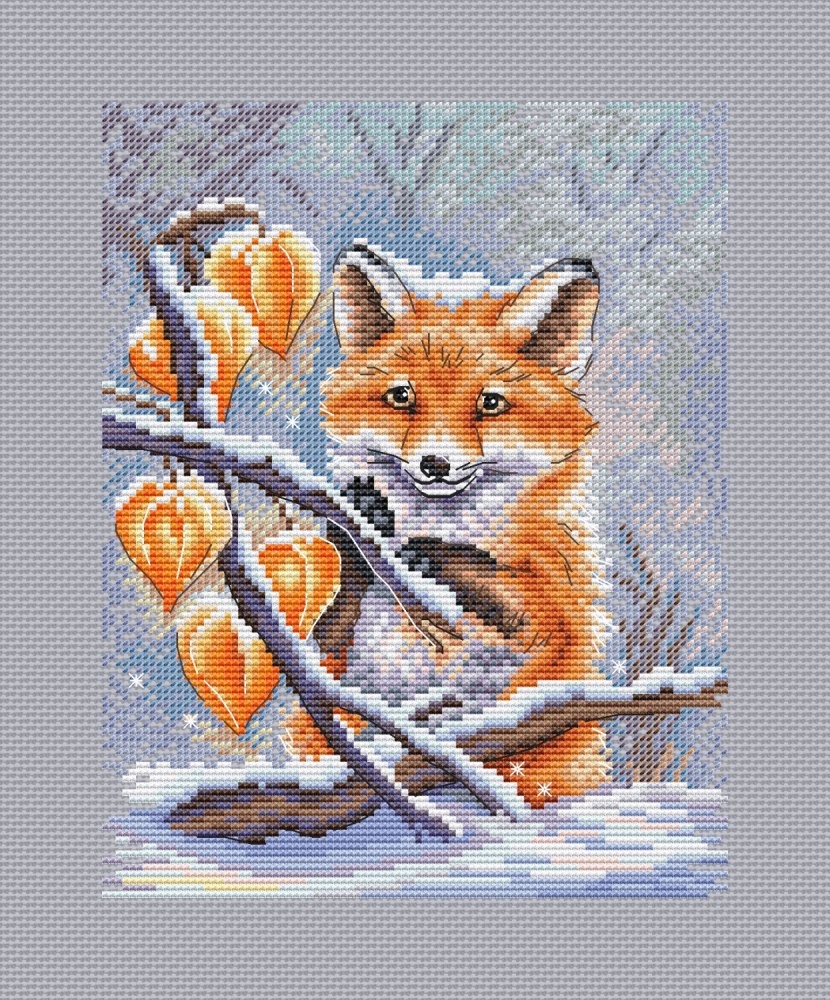 Red Winter Cross Stitch Pattern, code JS-089 Julia Sharanova | Buy ...