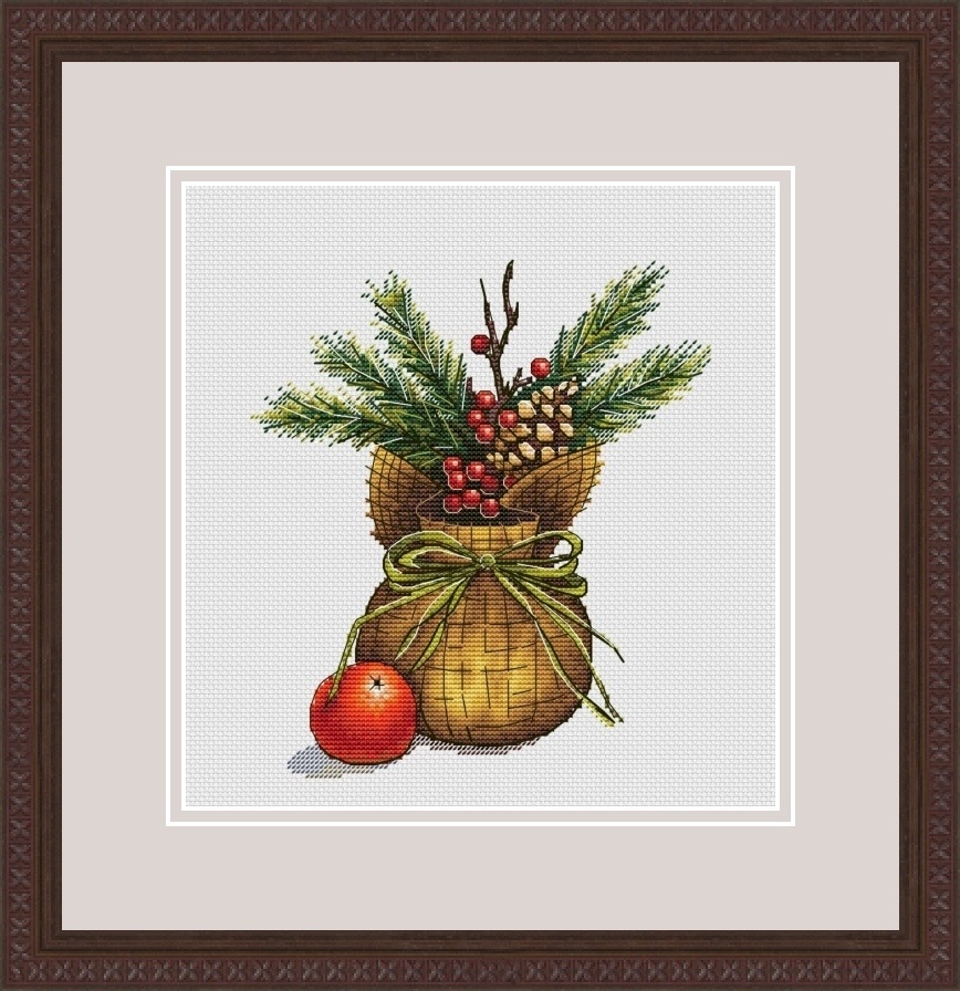 Snowman with Christmas Tree Topper Cross Stitch Pattern, code AL-212  Antonina Lebedeva