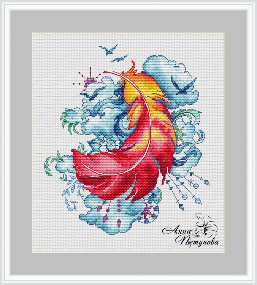 Feather Cross Stitch Pattern, code AP-150 Anna Petunova | Buy online on ...