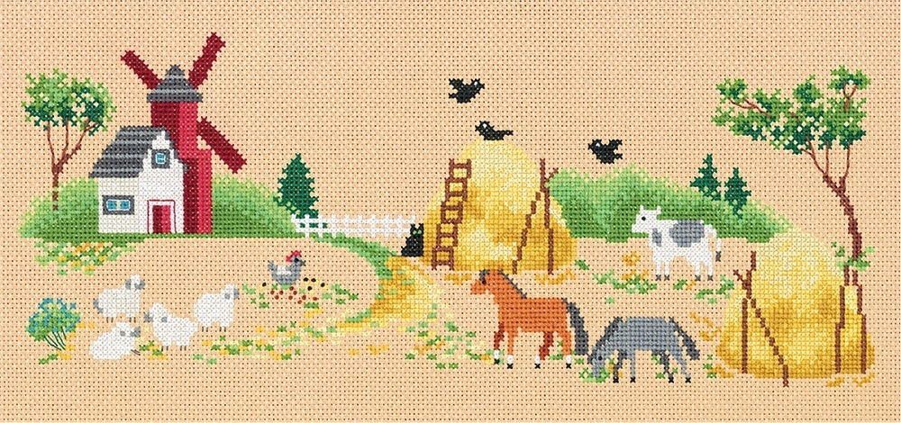 On the Farm Cross Stitch Kit, code CE-7144 Panna | Buy online on ...