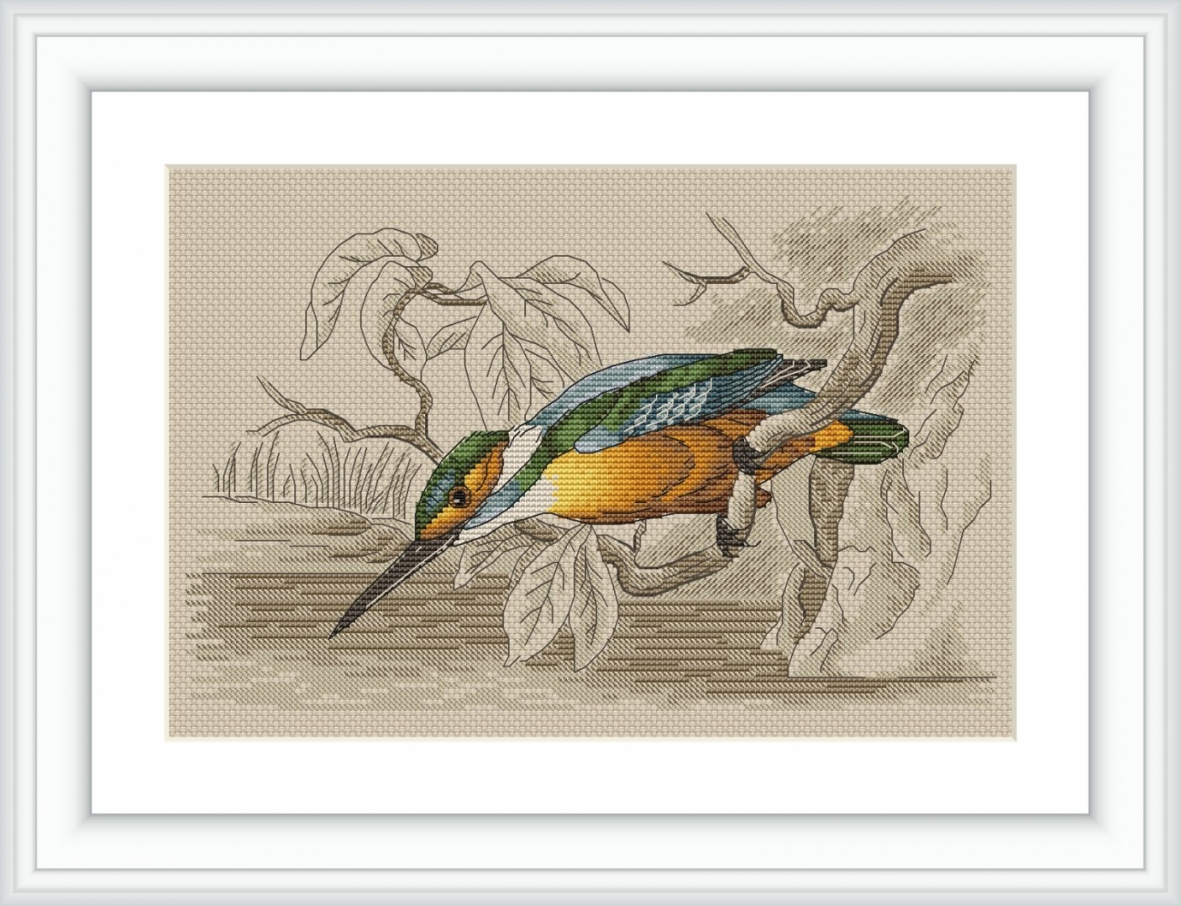 Kingfisher Cross Stitch Pattern, code AU-015 Anna Ulchitskaya | Buy ...