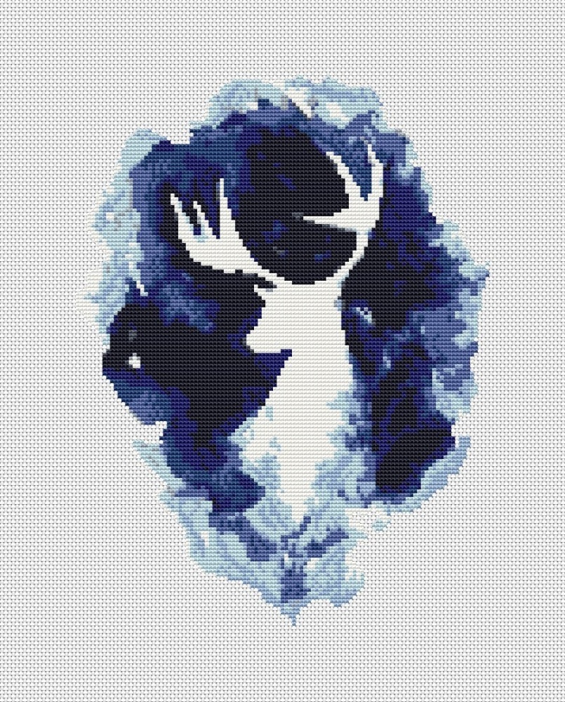 Mystical Deer Cross Stitch Pattern, code AFX-053 AnnyFunnyXx | Buy ...