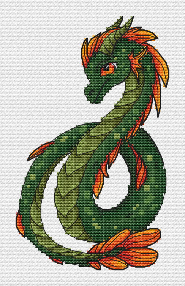 Air Dragon Cross Stitch Pattern, code DG-035 Diana Grib | Buy online on ...