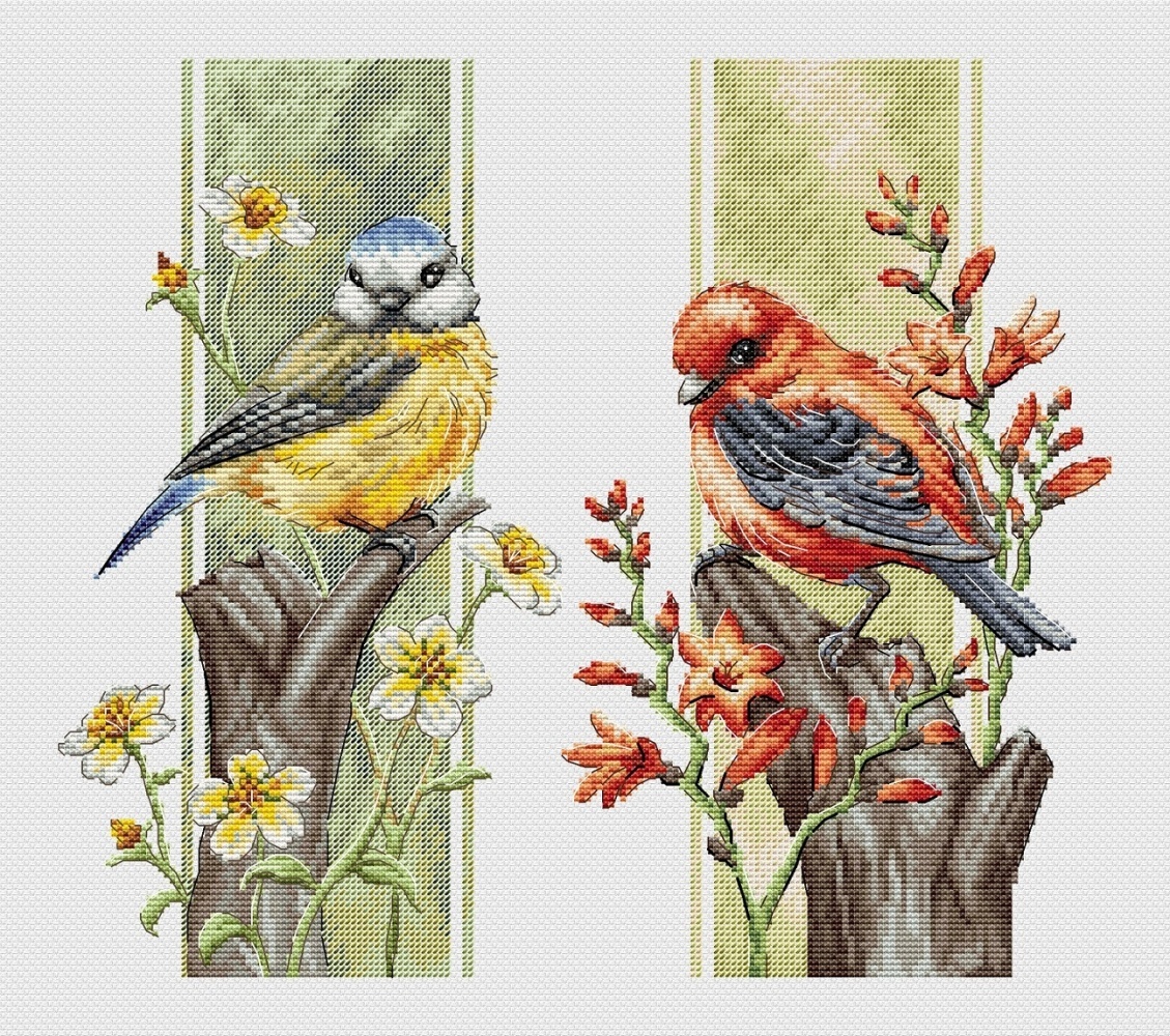 Feathered Summer Cross Stitch Pattern
