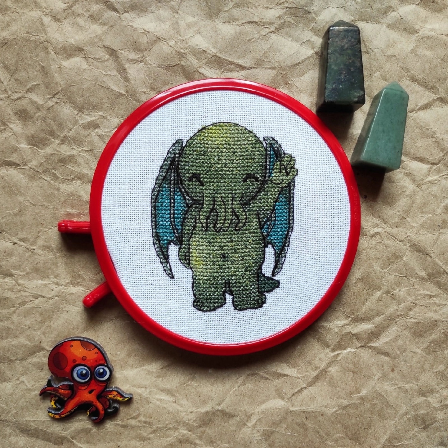 Cthulhu Feeds Ferret cross stitch pattern