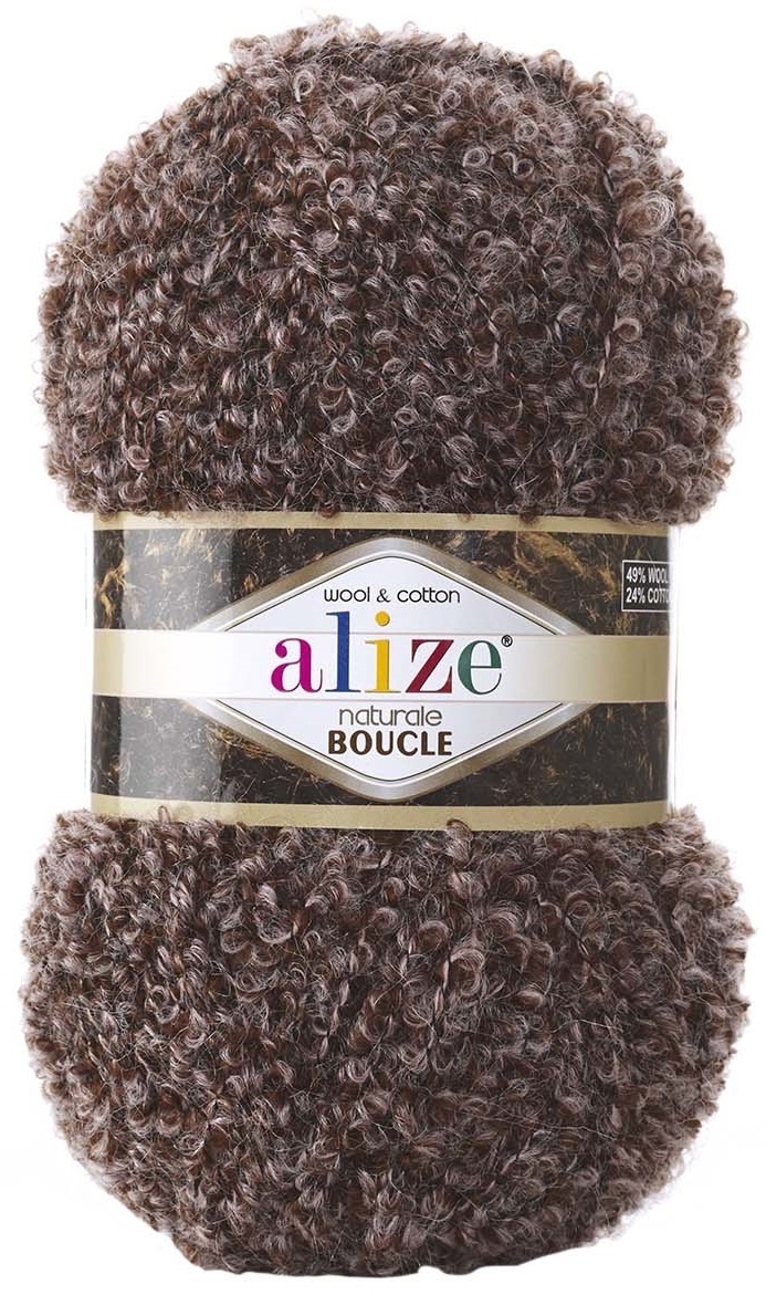 Alize Naturale Boucle, 49% Wool, 24% Cotton, 24% Acrylic, 3