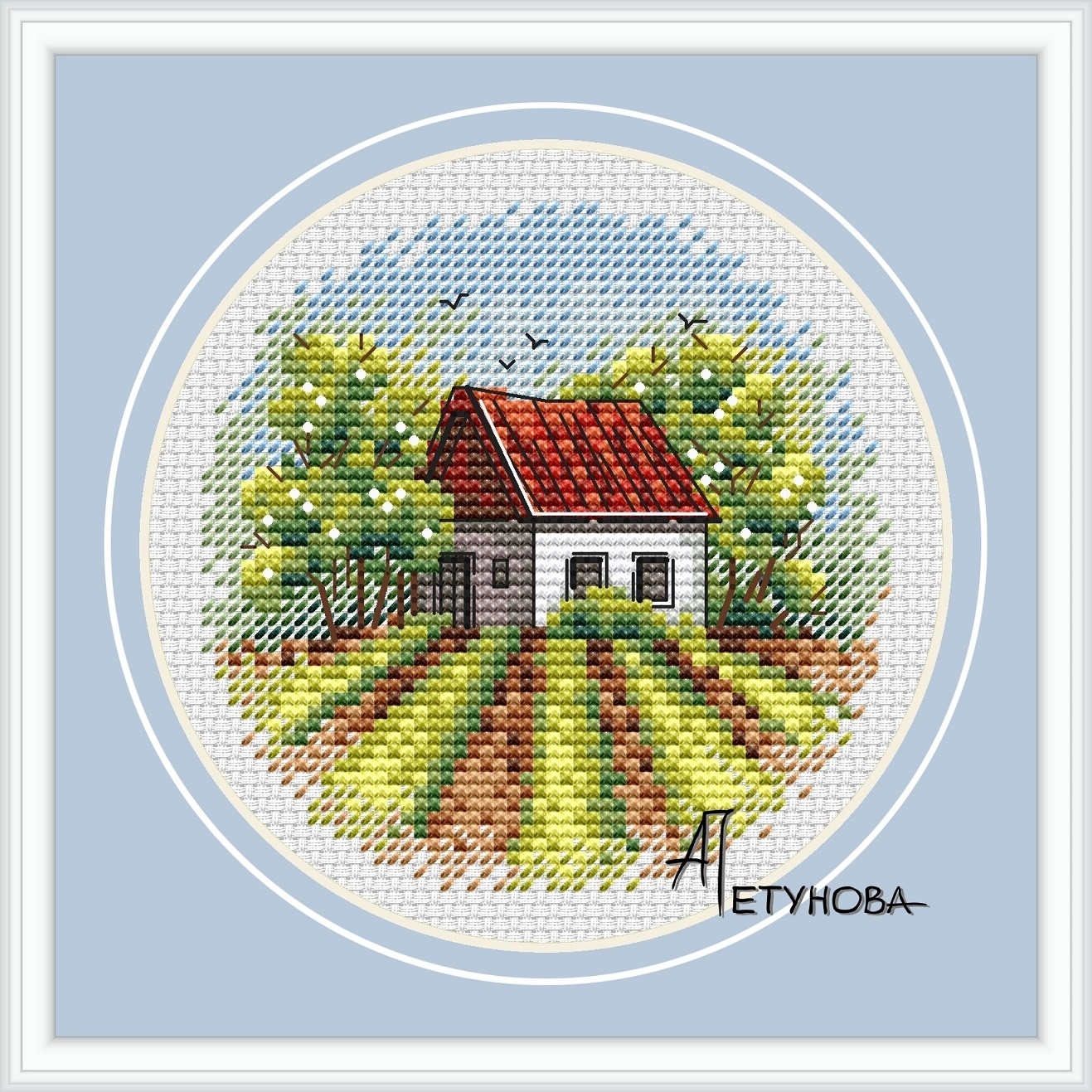 In the City of Autumn Cross Stitch Pattern, code AP-199 Anna Petunova