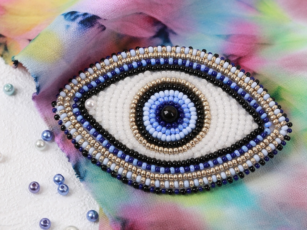 Brooch. Eye Bead Embroidery Kit, code 10-501 Klart