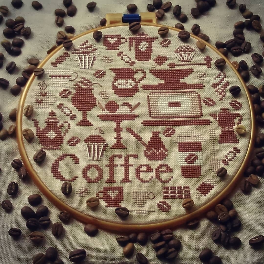 Coffee Quote Cross Stitch Pattern Download PDF Coffee Sampler 