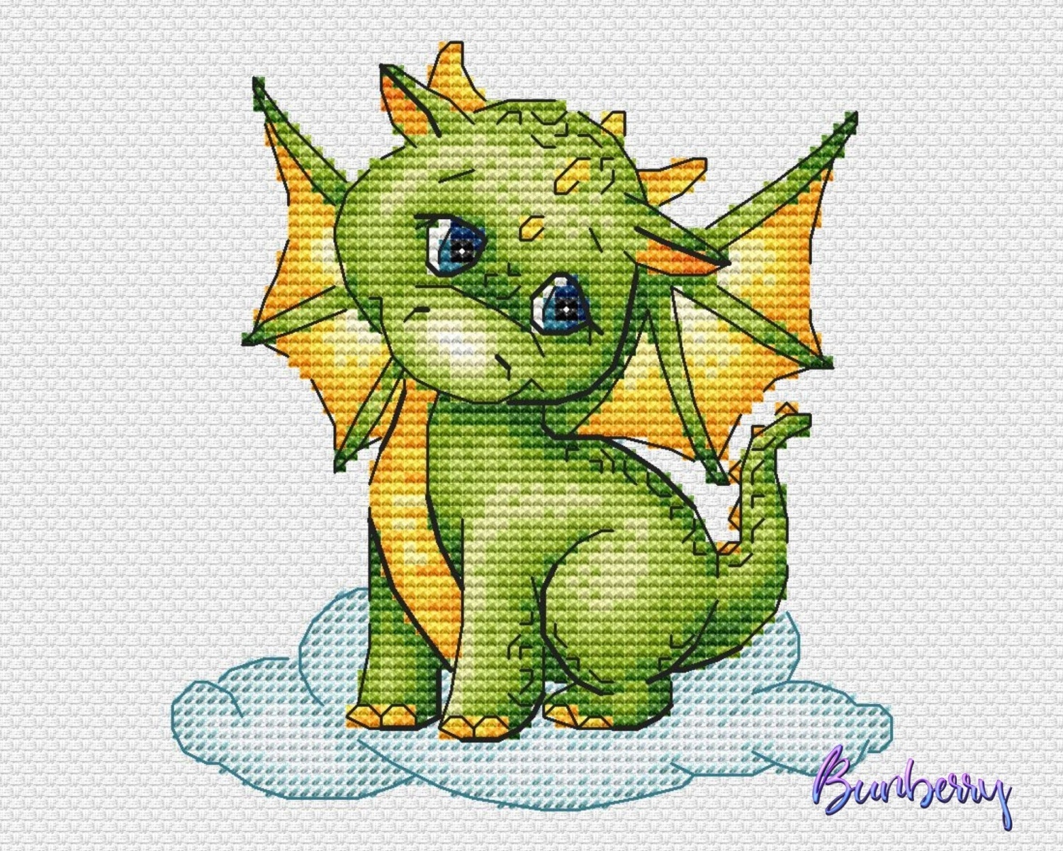 Green Dragon Needle Minder for Magic Cross Stitch, Magnetic