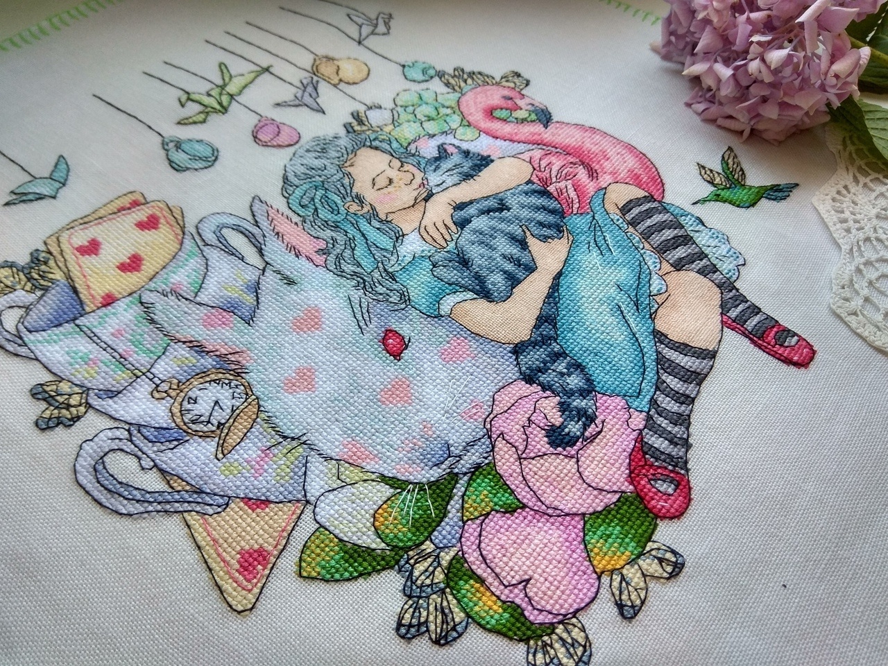 Alice In Wonderland cross-stitch pattern by Thread-Bare (XS size