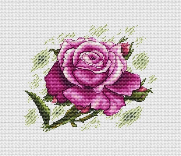 Watercolor Rose Cross Stitch Chart, code AZ-061 A-Z Designer | Buy ...