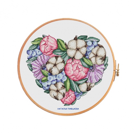 Tender Heart Cross Stitch Pattern, code NP-019 Pivtsaeva Natalya | Buy ...