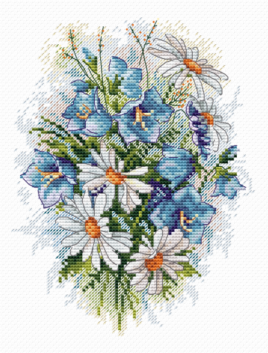 Meadow Daisies Cross Stitch Kit, code M-120 MP Studia | Buy online on ...