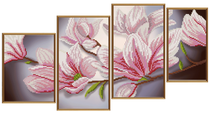 Magnolia Flowers Bead Embroidery Kit