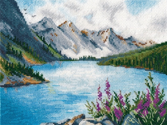 Mountain Lake Cross Stitch Kit , code 1506 ARIES | Buy online on ...