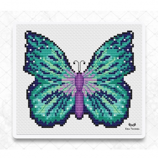 Northern Lights Butterfly Cross Stitch Pattern, code TE-169 Eva Teneva ...