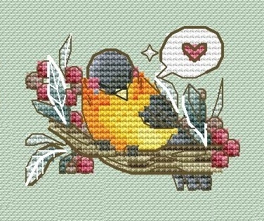Bird Sampler 1  Cross Stitch Pattern