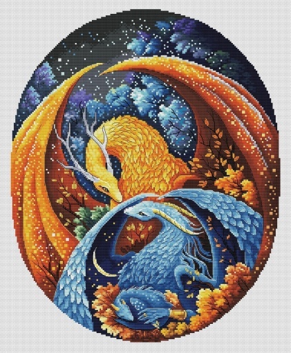 Dragon Family 1 Cross Stitch Pattern, code NG-144 Nadezhda Gavrilenkova ...