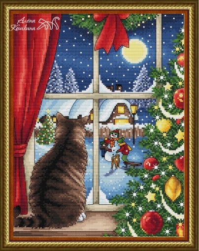 Christmas Evening Cross Stitch Pattern, code AK-214 Alena Koshkina ...