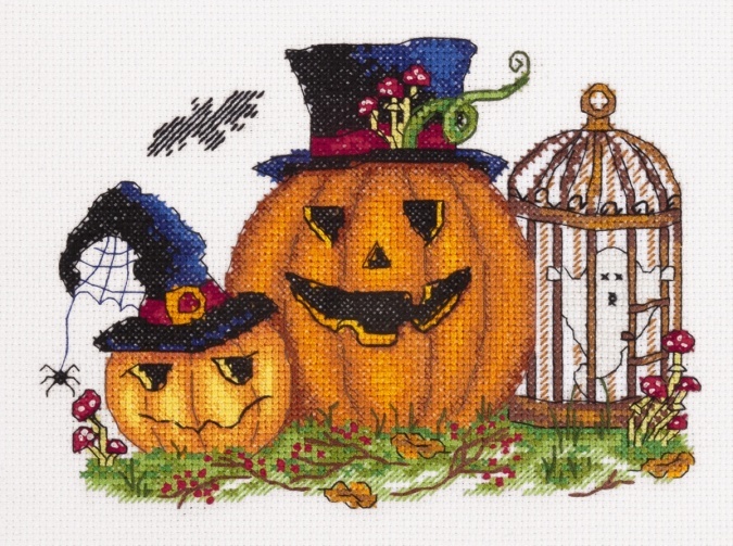 Scary Pumpkins Cross Stitch Kit, code 8-420 Klart | Buy online on ...