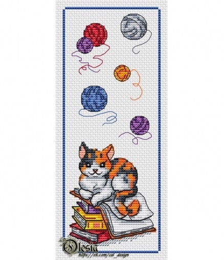 Bookmark with Cat Cross Stitch Pattern, code OG-063 Olesya Gavrilova ...