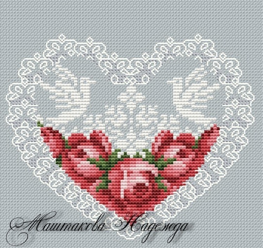 Cross-Stitch Heart & Lace Hoop Kit