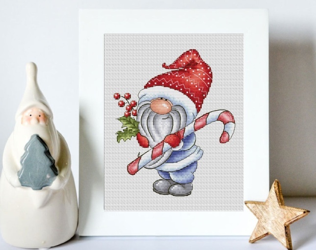 Winter Gnome Cross Stitch Pattern, code KPX-116 KsPatternsXstitch | Buy ...