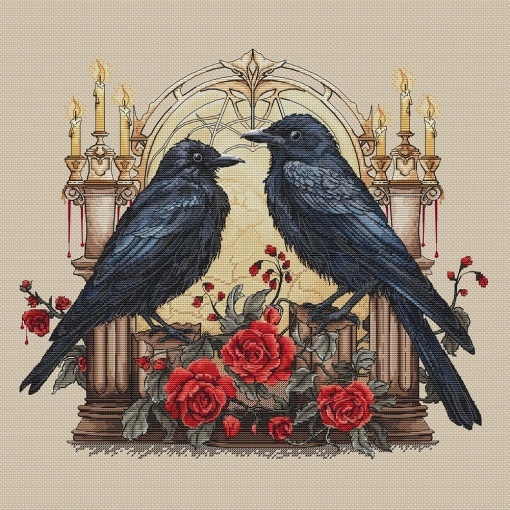 Crows Cross Stitch Pattern, code YBP-167 Your Briar Patch | Buy online ...