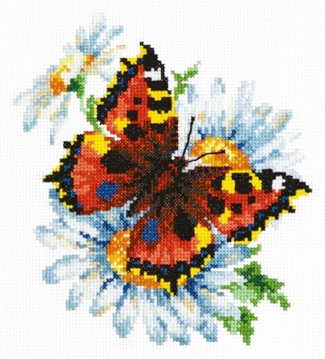 Butterfly & Daisies Cross Stitch Kit, code 42-11 Magic Needle | Buy ...