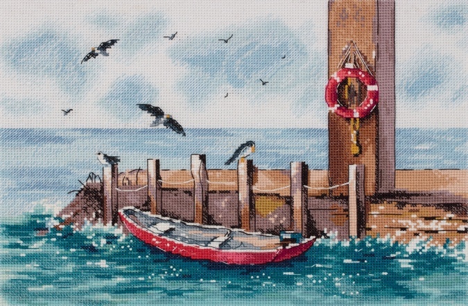 At Dock Cross Stitch Kit, code MT-7344 Panna | Buy online on Mybobbin.com