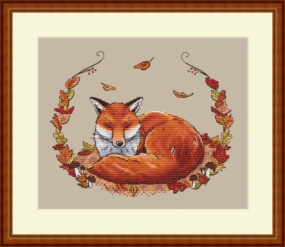 Autumn Red Fox Cross Stitch Pattern, code OK-010 Olga Knyazeva | Buy ...