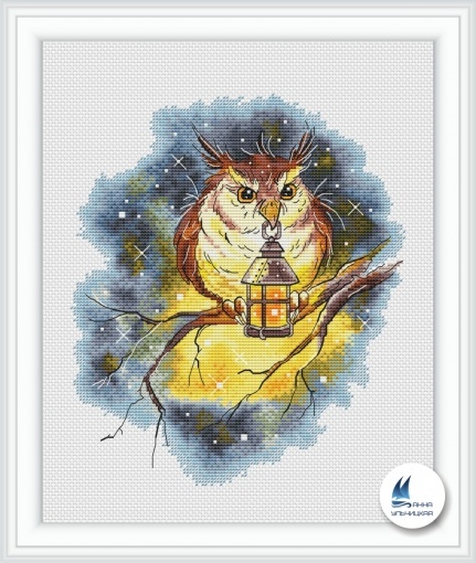 Owl with a Flashlight Cross Stitch Pattern, code AU-072 Anna ...