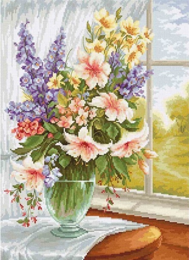 Flowers at the Window Cross Stitch Kit, code BU4015 Luca-S | Buy online ...